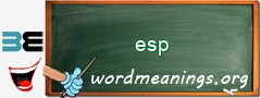 WordMeaning blackboard for esp